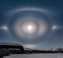 Moon Corona Halo and Arcs over Manitoba by Brent Mckean