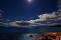 Moon Glow and WIND on Lake Tahoe last night 