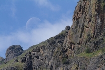 Moon Over Hells Canyon Snake River USA 