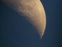 Moon picture  taken with my cellphone on my fathers telescope