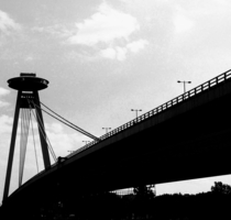 Most SNP UFO Bridge Bratislava Slovakia Worlds longest bridge to have one pylon and one cable-stayed plane