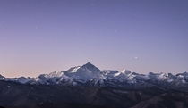 Mount Everest from Tibet at Sunrise 