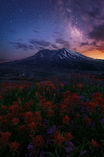 Mount Saint Helens at Night  By Miles Morgan