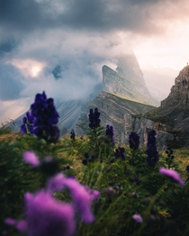 Mount Seceda on a moody morning 