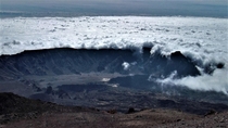 Mount Teide - Tenerife Canary Islands Pico del Teide View over crater Clouds look like snow and were flowing in Cropped x