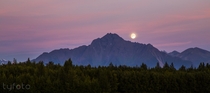 Mountain and the moon about  miles from Anchorage AK 
