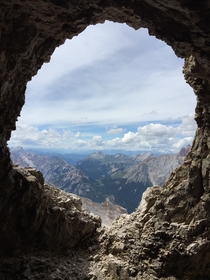 Mountain Cave in the Dolomites Cortina dAmpezzo Italy 