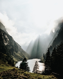 Mountain Lake in the Swiss Alps 