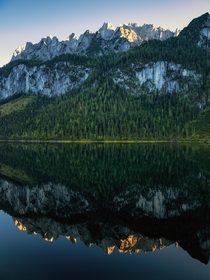 Mountain lake reflections Gosausee Austria 