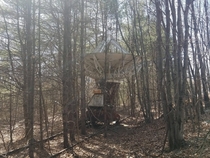 Movable radio telescope dish installed after  but abandoned by  still sitting there in  next to an active radio observatory