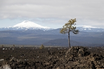 Mt Bachelor and Newberry lava field central Oregon 