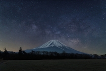 Mt Fuji Japan under the Milky Way  by Yuga Kurita 