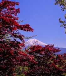 Mt Fuji view from Fujiyoshida Japan 