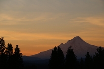 Mt Hood OR at sunset 
