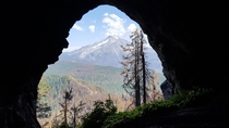 Mt Jefferson from the mouth of Boca Cave 
