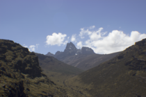 Mt Kenyas peaks from the Liki Valley 