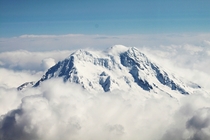 Mt Rainier from a jet plane 