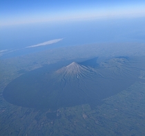 Mt Taranaki New Zealand from the air 