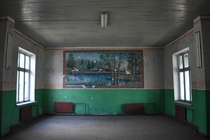 Mural in a Soviet Pioneer camp cafetaria 