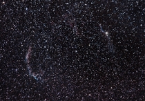 My attempt at Cygnus loop Nikon D Ioptron skytracker - Sigma lens  mm Hoya Starscape around  light frames   minute Stacked in DSS Edited in Pixinsight using Geometry crop Dynamic background removal Color calibration Star Mask Bortle  skies Moon at 