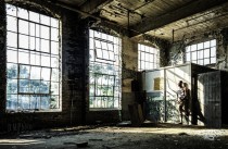 My buddy in a burned and abandoned textile mill 