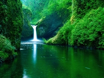 My favorite hike of all time and this isnt even the best of the  waterfalls Punchbowl Falls on Eagle Creek Trail Oregon USA 