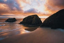 My favorite way to end the day Watching the sunset on a secluded beach on the Oregon Coast  by danielbenjaminphoto