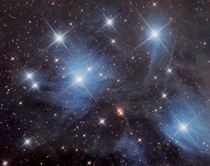 My first closeup of the Pleiades featuring six of the Seven Sisters