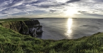 My first sunset in Ireland Over Magheracross Viewpoint in County Antrim Northern Ireland UK 