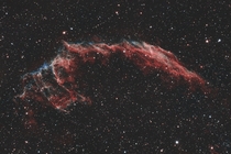 My hr long exposure of the Eastern Veil Nebula taken from my backyard 