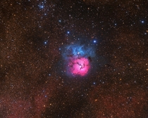 My image of the star forming region known as the Trifid Nebula shown in true color 