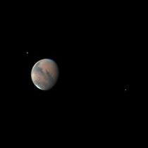 My latest Mars now with Phobos amp Deimos - Taken  Aug  from the backyard
