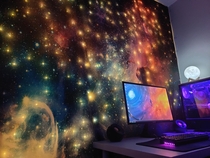 My spacegalaxy theme gaming setup How it look