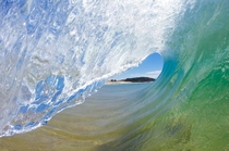 Narrabeen Beach Sydney from inside a wave 