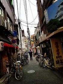 Narrow street in Osaka near Dotonbori pre-Covid 