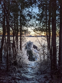 Natural ice sculptures at Lake Superior 