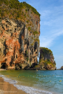 Natural rock formations at Ao Phra Nang Beach 