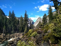 Near the base of Nevada Falls Yosemite National Park 