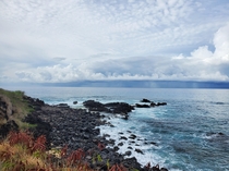 Nearly as far west and north you can currently drive on Oahu Outside the gates to Keawaula Beach Oahu Hawaii 