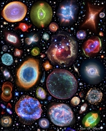 Nebulae supernovae and stars composite