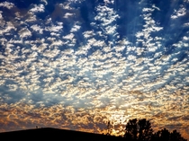 Neighborhood sky at sunset Bay Area California 