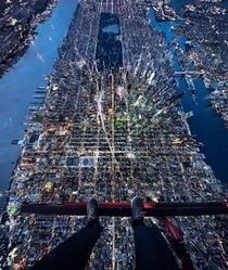 New York City from a helicopter view