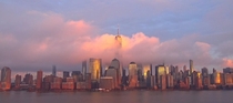 New York City sunset today after todays storm