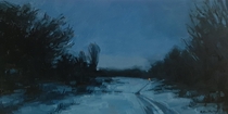 Newest oil painting really enjoying the winter nocturne lately 