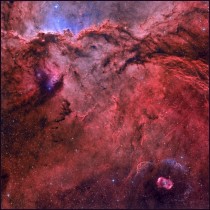 NGC  and NGC  Fantastic shapes lurk in clouds of glowing hydrogen gas 