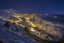 Night skiing Sierra Nevada Spain
