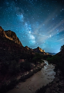 Night sky over Zion National Park 