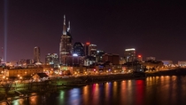Night time view of Nashville Tennessee