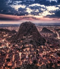 Night view of Afyonkarahisar Turkey