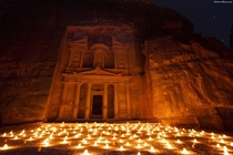 Night view of Petra Jordan 